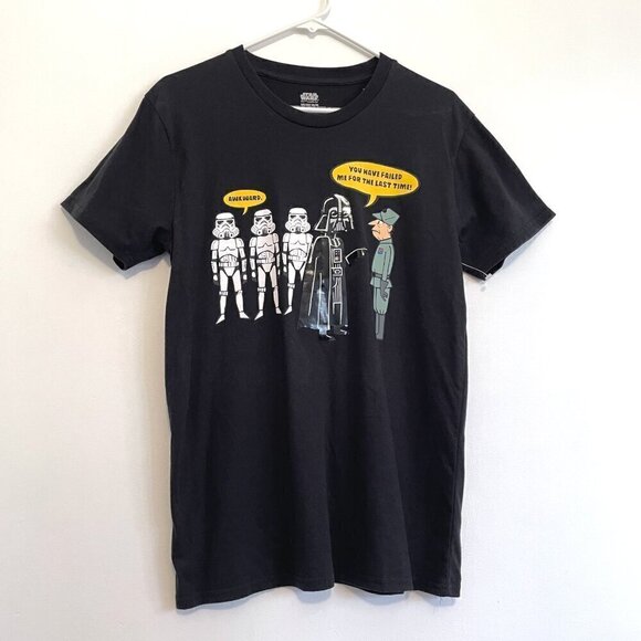 STAR WARS Mens Black Darth Vader Stormtrooper Short Sleeve Graphic Tee T-Shirt M - Picture 1 of 16